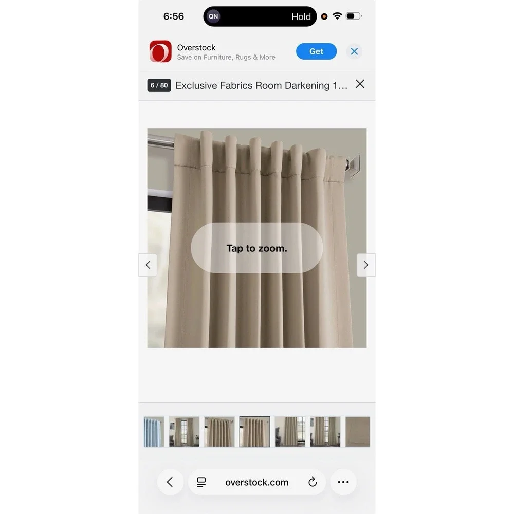 2 Exclusive fabrics & Furnishings Blackout Curtains 98in X 120in Velvety Beige‎